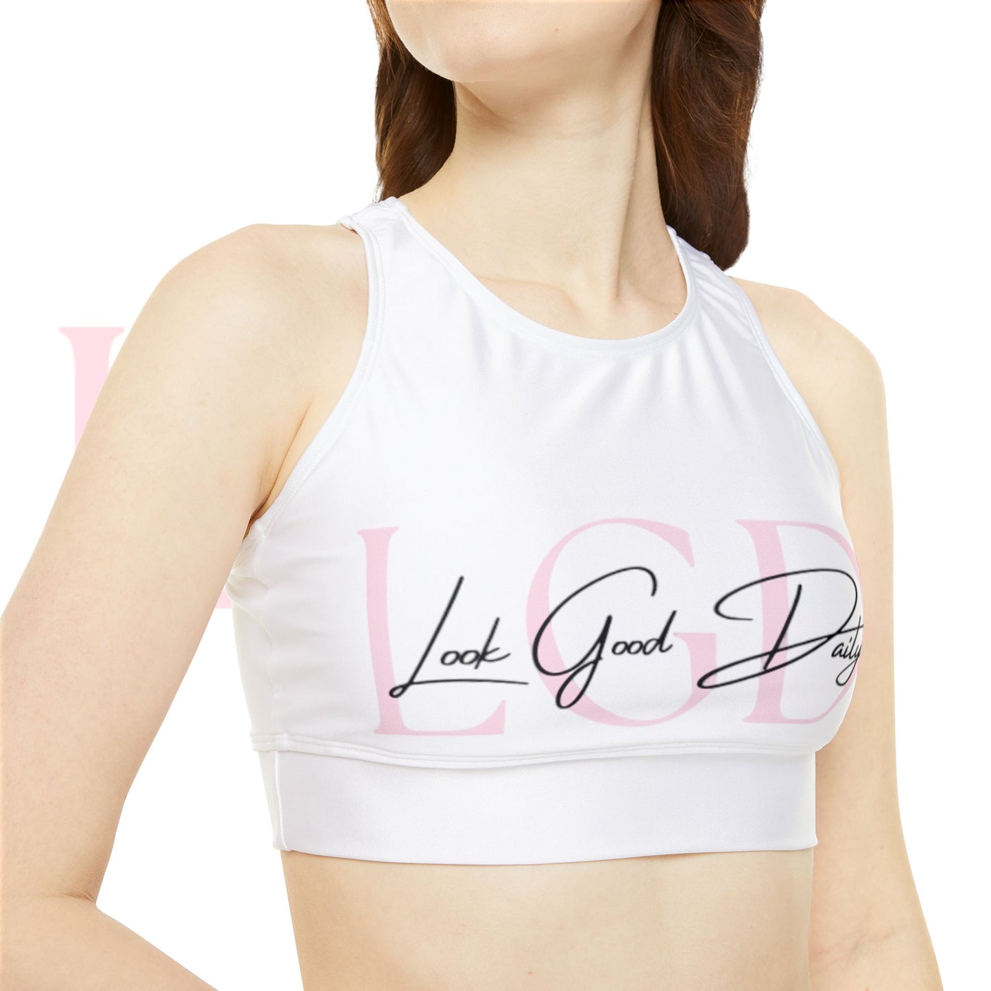 High Neck Crop Bikini Top (AOP)